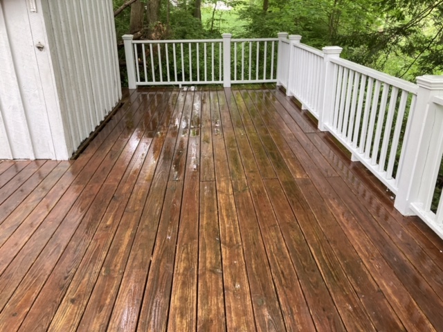 After our services and a fresh stain the homeowner had a new deck.